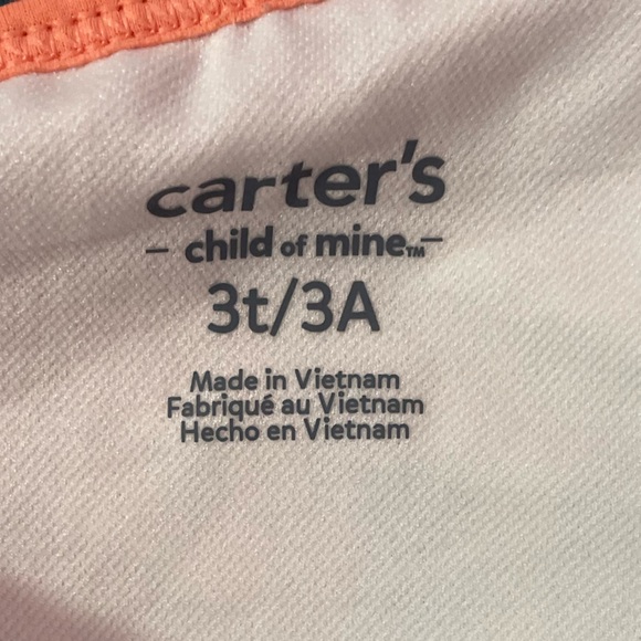 Carter's Child of Mine 3T White and Orange swimsuit - Picture 2 of 4